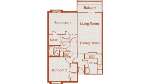 Unit A - Two Bedroom, One Bathroom