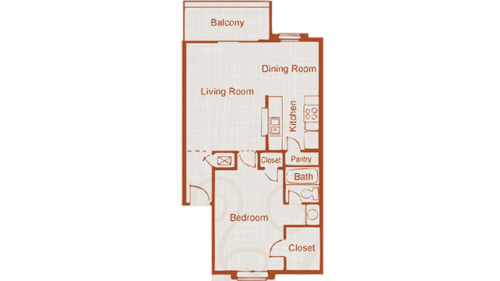 Unit B - One Bedroom, One Bathroom