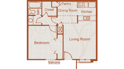 Unit C - One Bedroom, One Bathroom