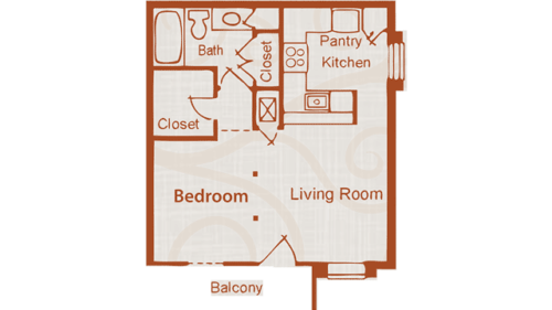 Unit D - One Bedroom, One Bathroom